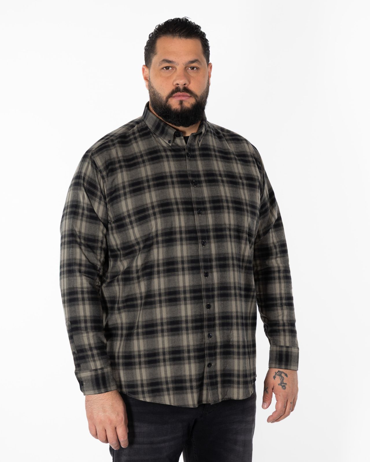 Chemise à carreaux grande taille vert