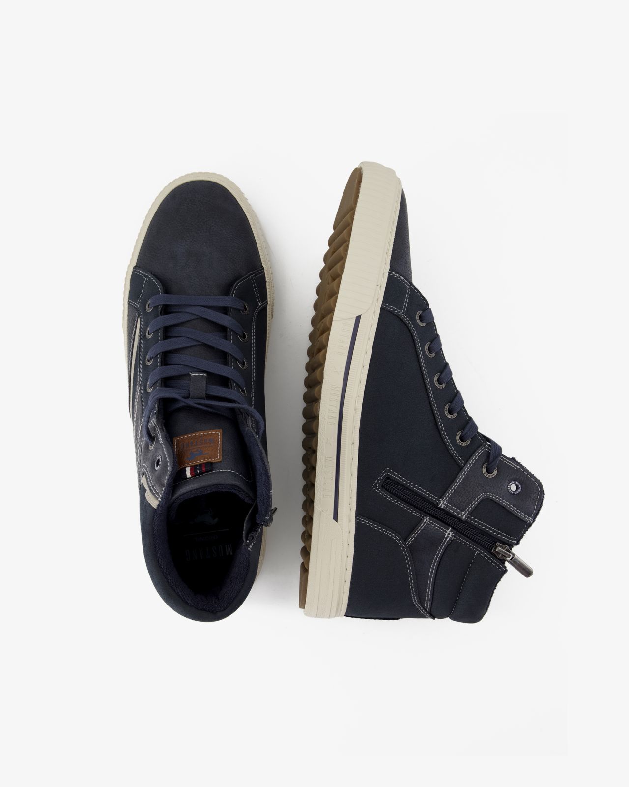 Sneakers montantes zippées grande taille bleu marine