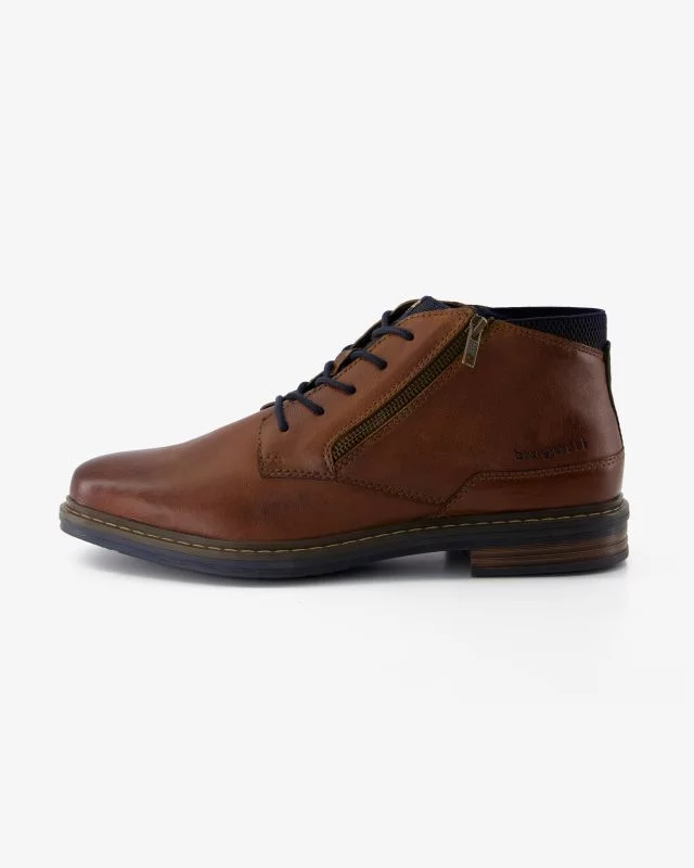 Chaussures zippées grande taille cognac