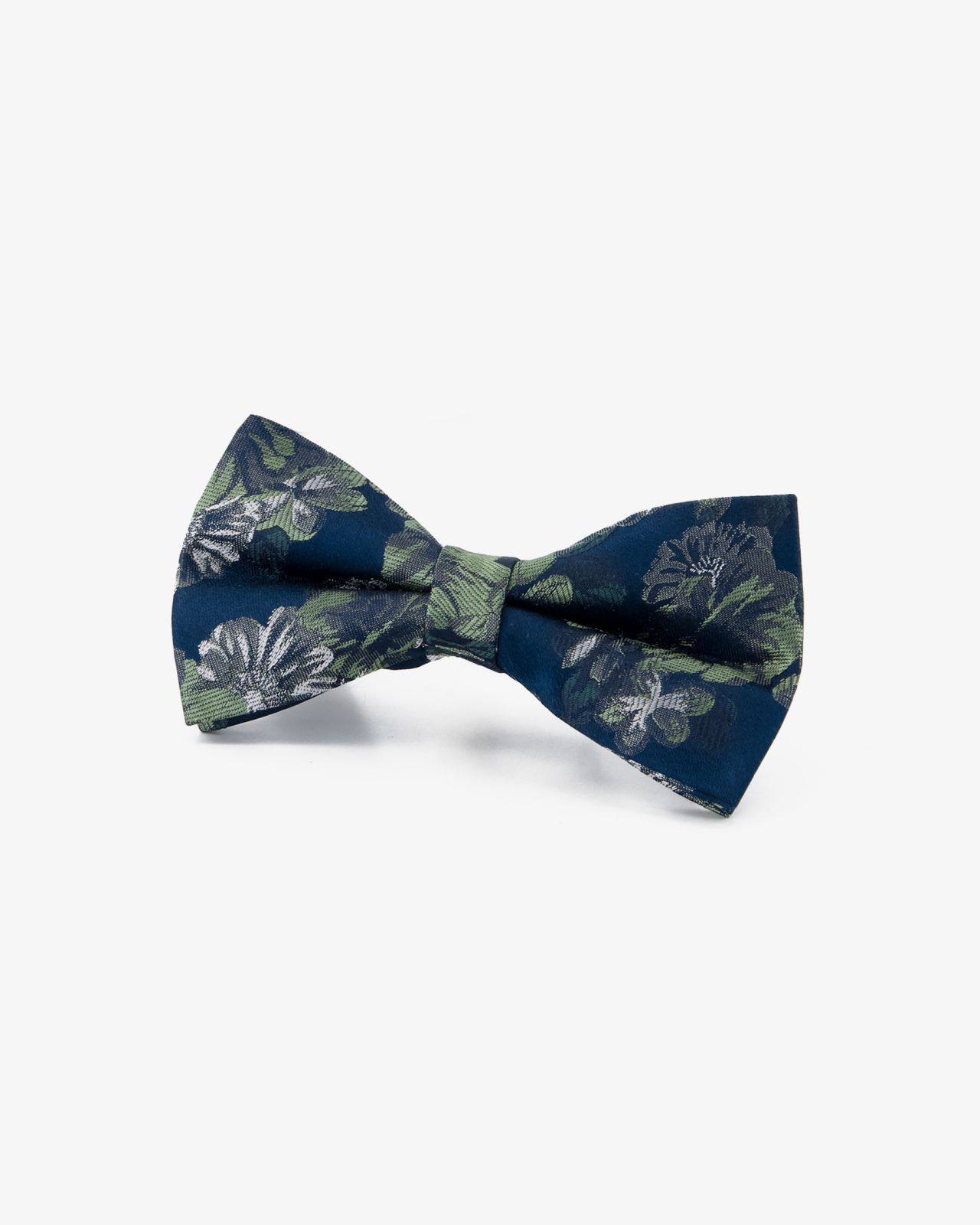 Nœud papillon à fleurs bleu marine