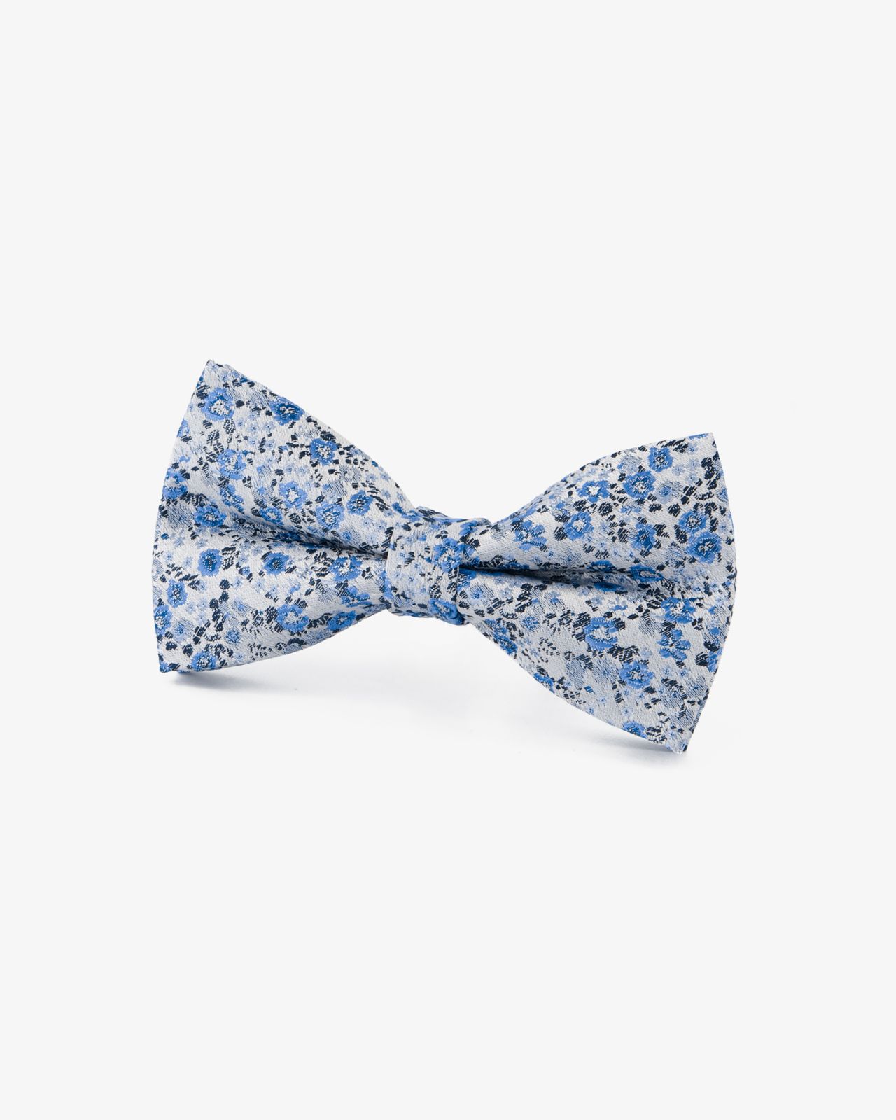 Nœud papillon à fleurs gris