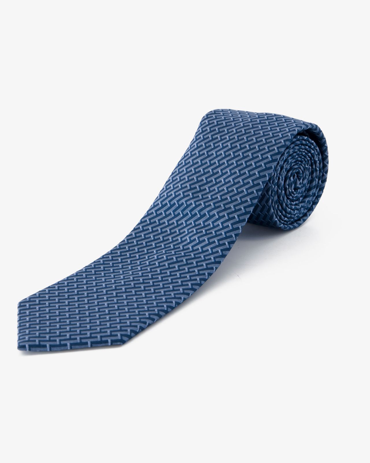 Cravate extra-longue 160 cm graphique bleu