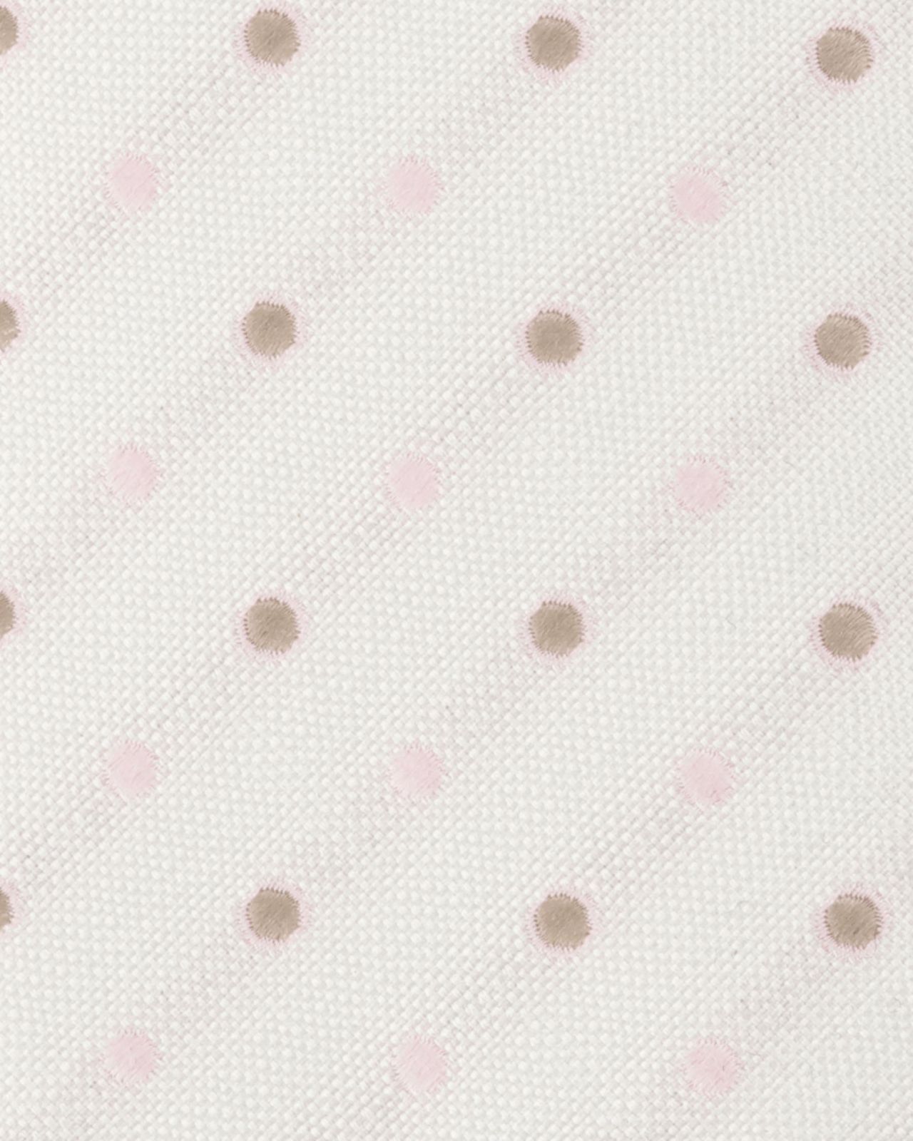 Cravate extra-longue 160 cm à pois rose pâle