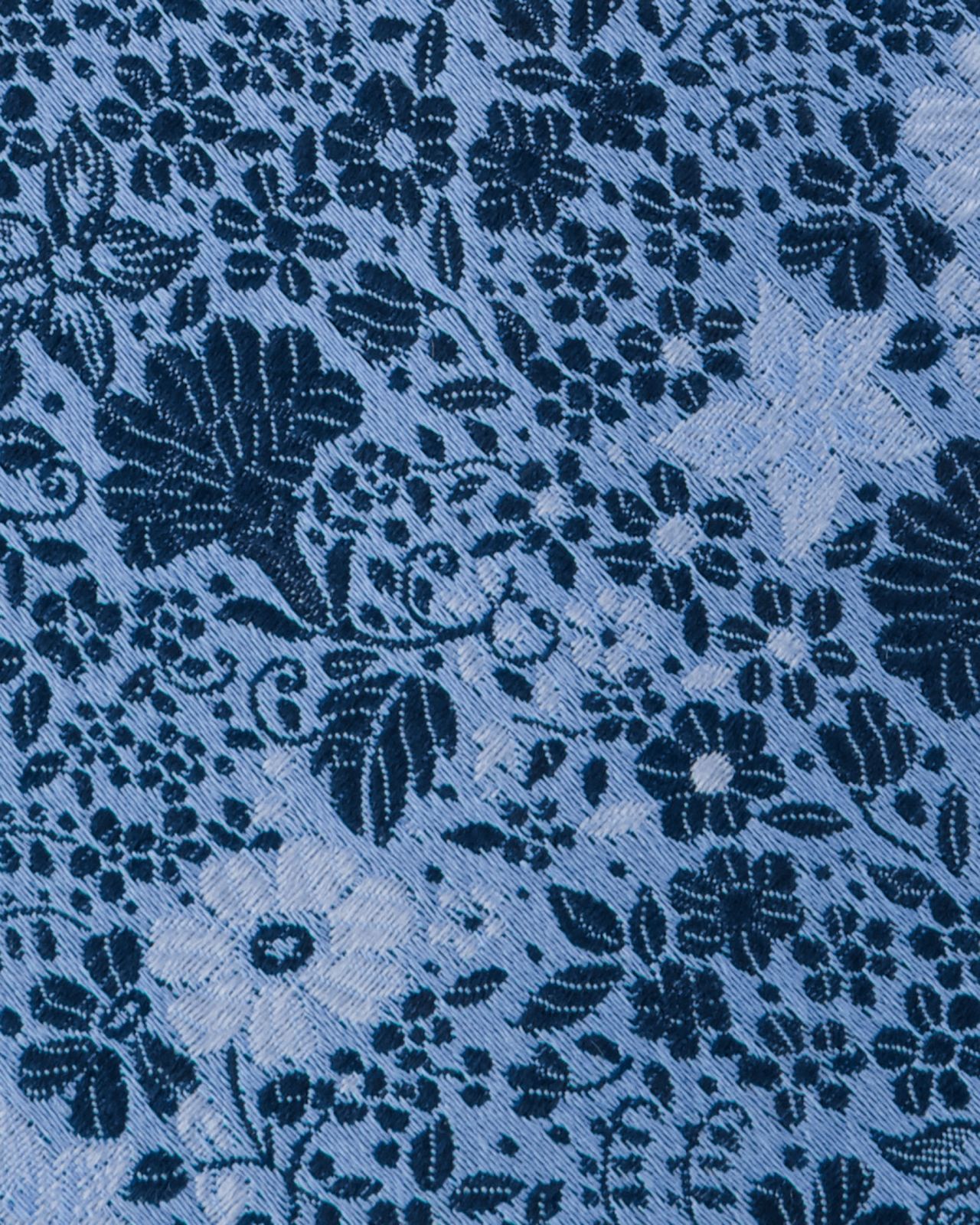 Cravate extra-longue 160 cm à fleurs bleu