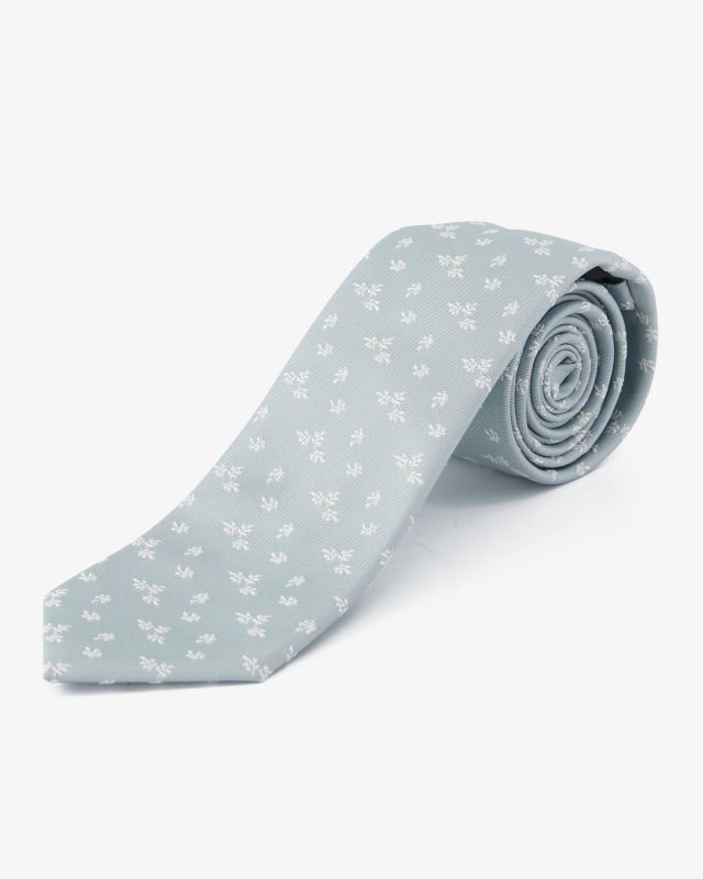 Cravate extra-longue 160 cm à fleurs vert d\'eau