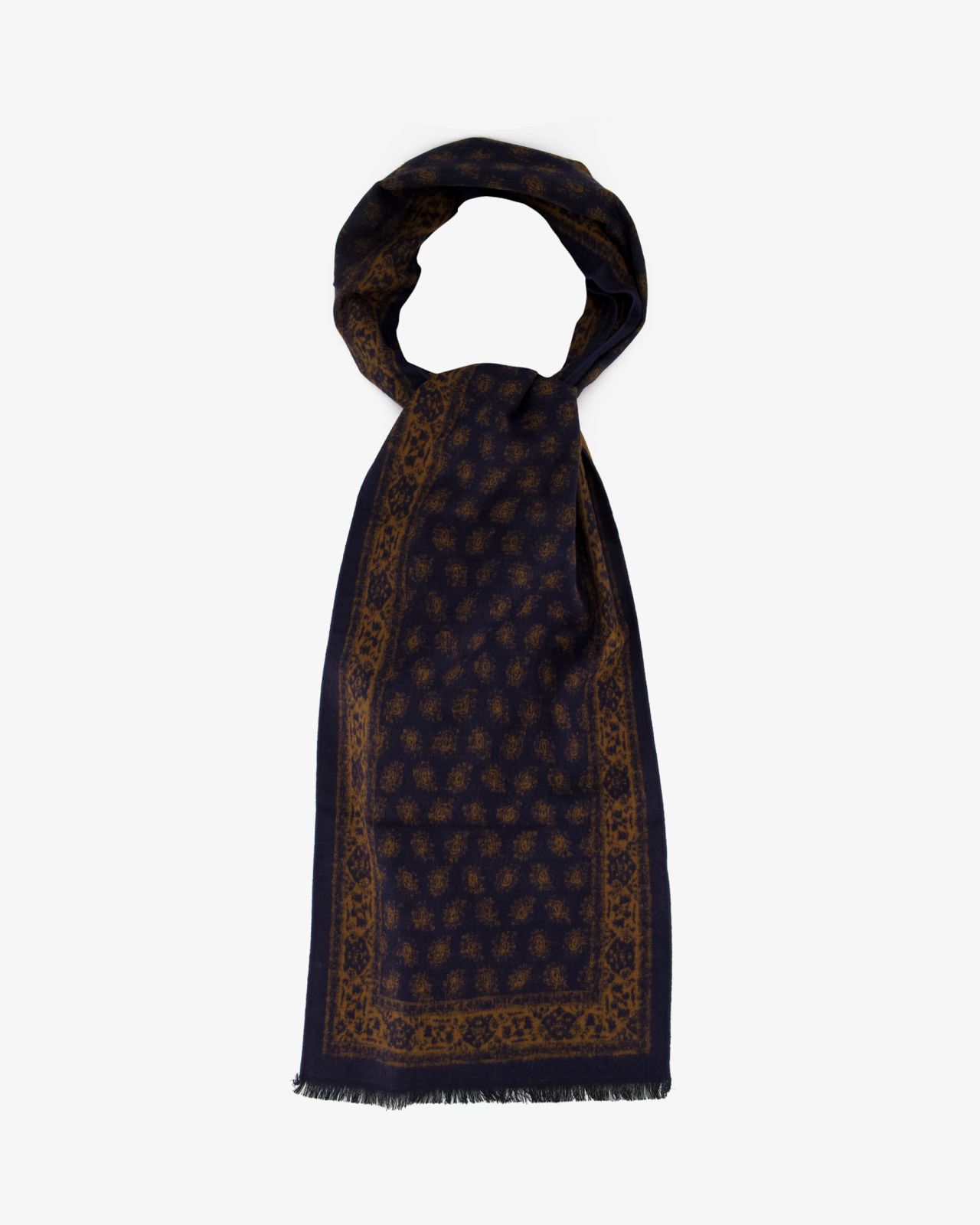 Echarpe de 2 mètres en soie grande taille bleu marine