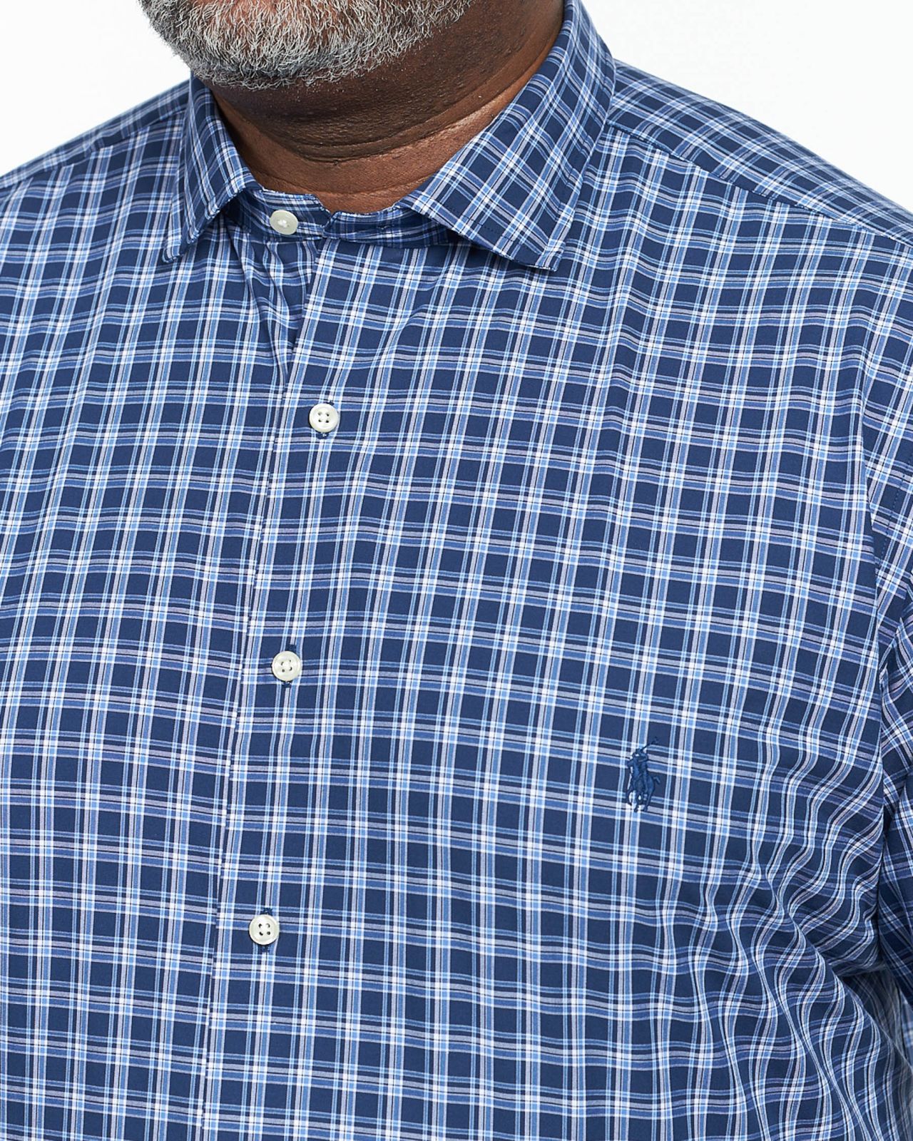 Chemise à carreaux grande taille bleu marine