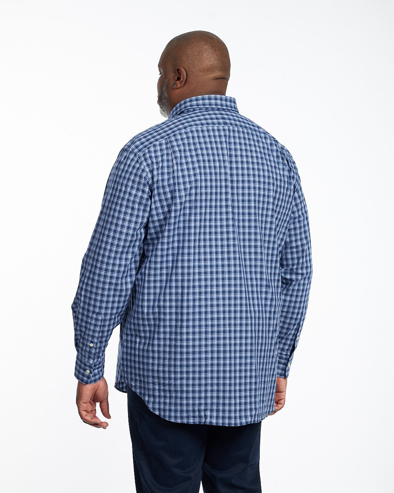 Chemise à carreaux grande taille bleu marine