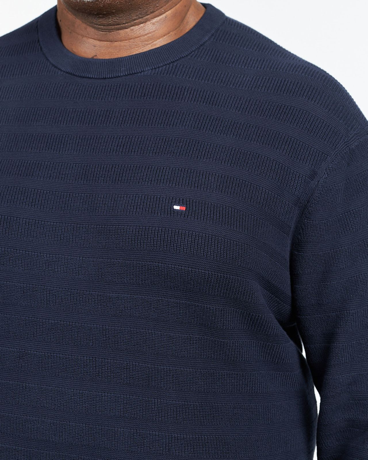Pull rayé grande taille bleu marine