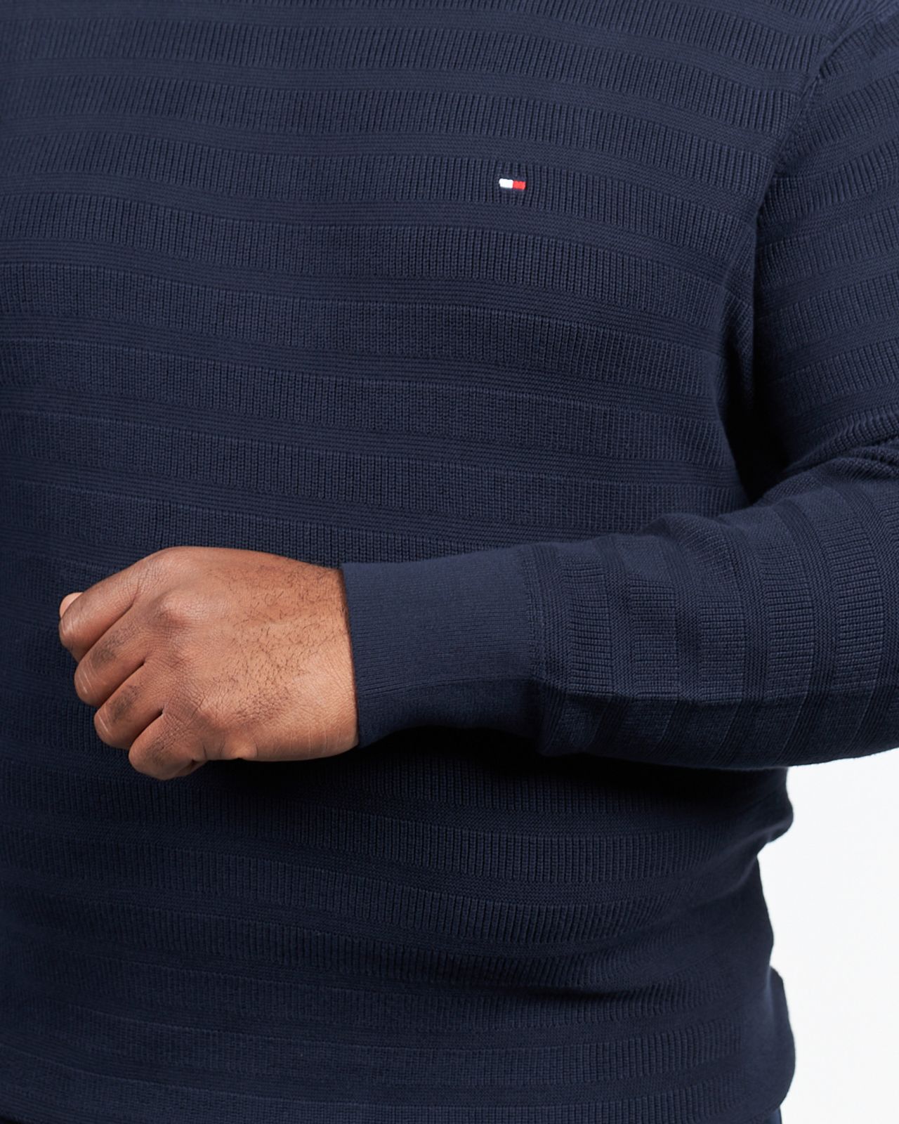 Pull rayé grande taille bleu marine