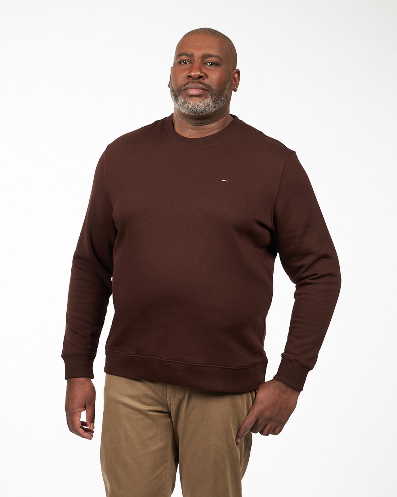 Sweat col rond grande taille marron