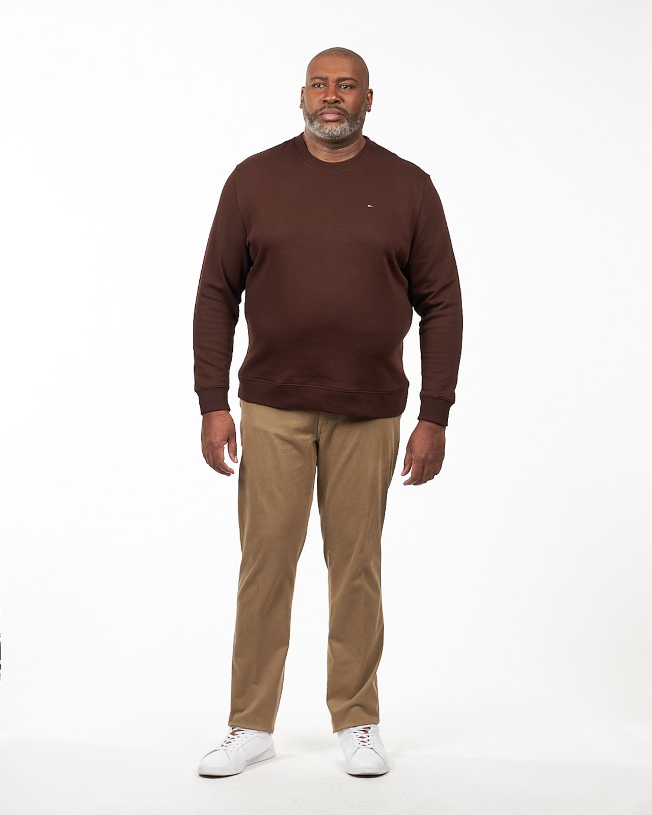 Sweat col rond grande taille marron