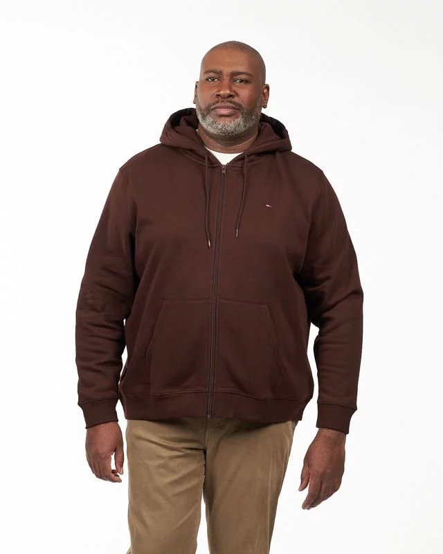 Sweat col rond zippé grande taille marron