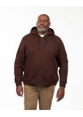 Sweat col rond zippé grande taille marron