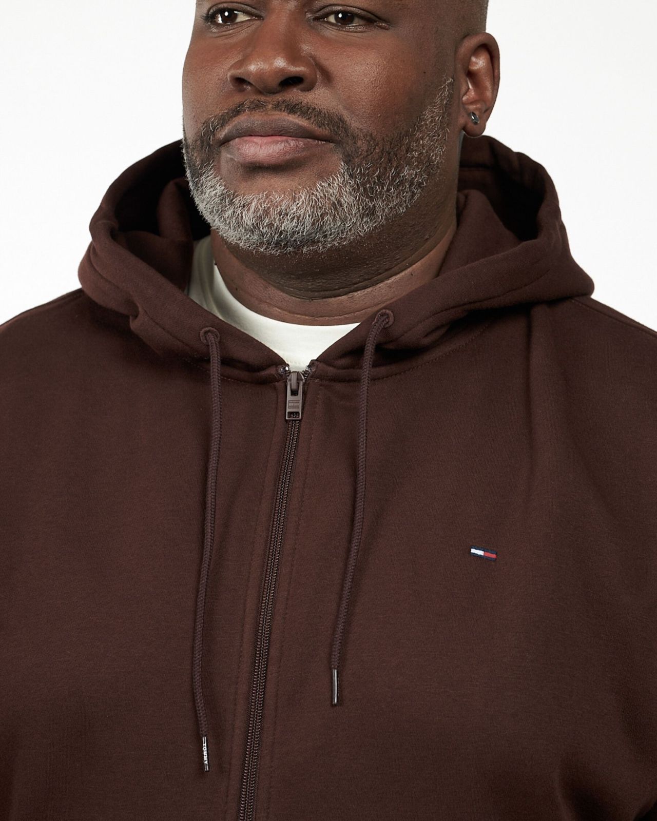 Sweat col rond zippé grande taille marron