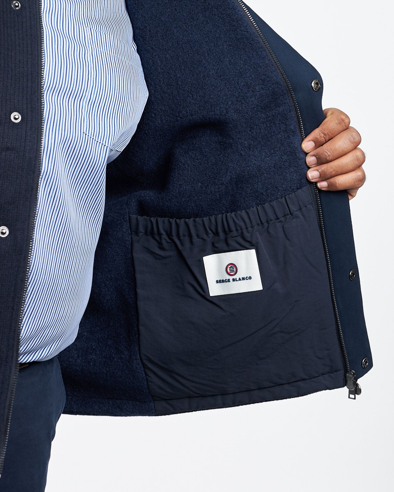 Blouson sans manches grande taille bleu marine