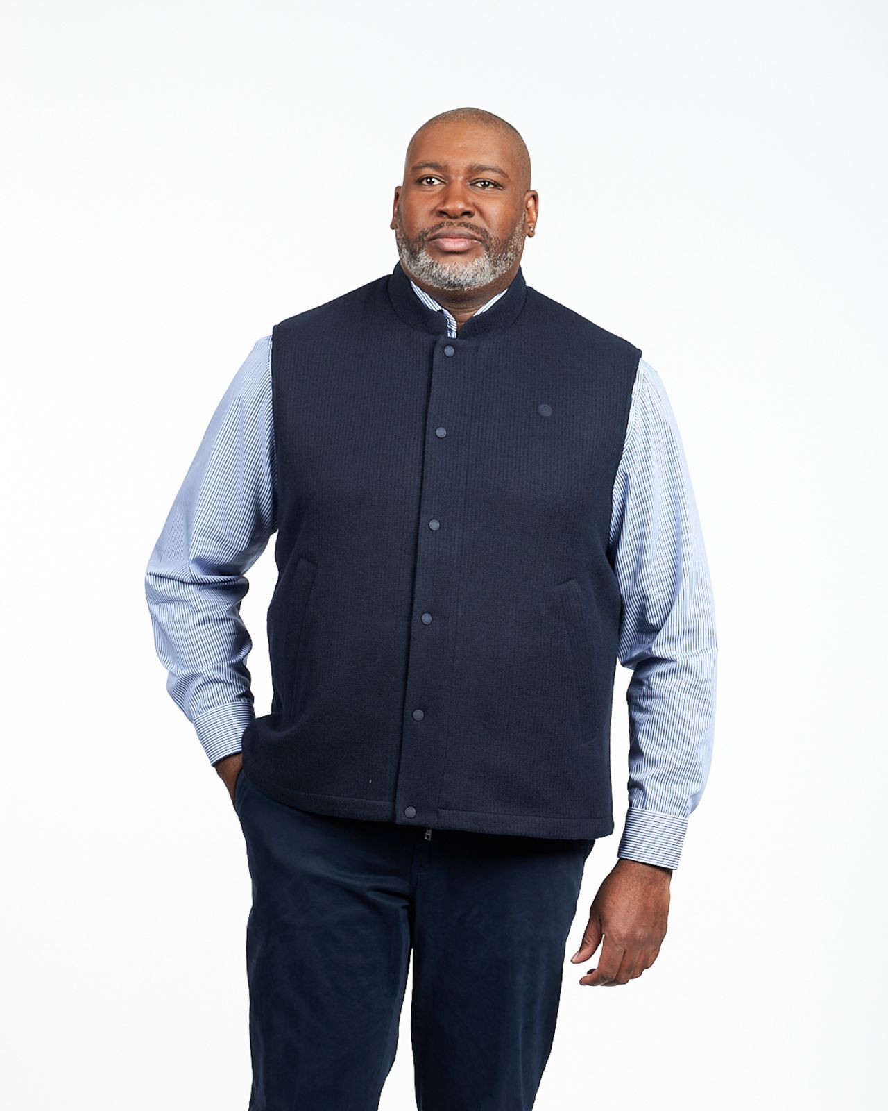 Blouson sans manches grande taille bleu marine