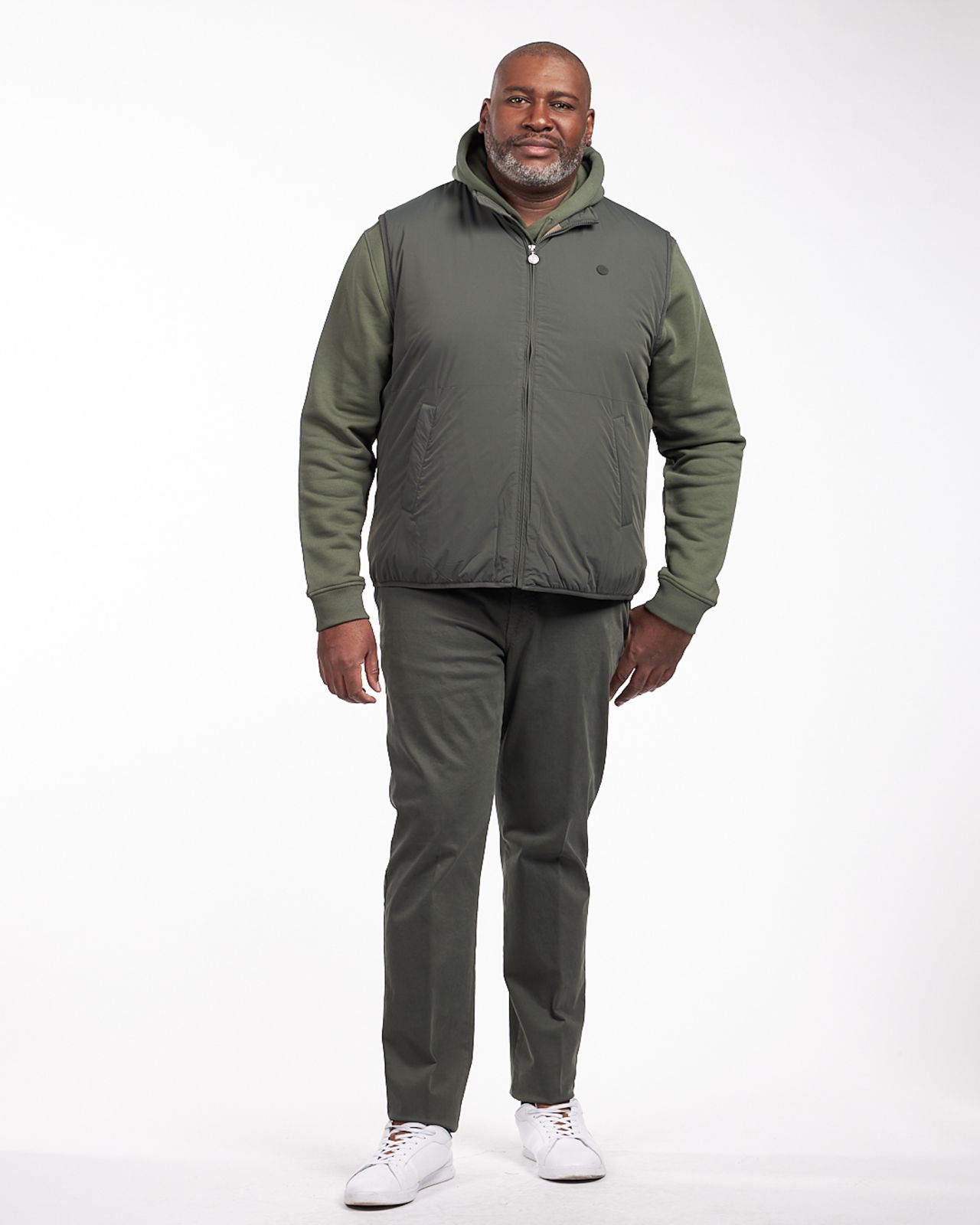 Doudoune sans manches grande taille vert kaki