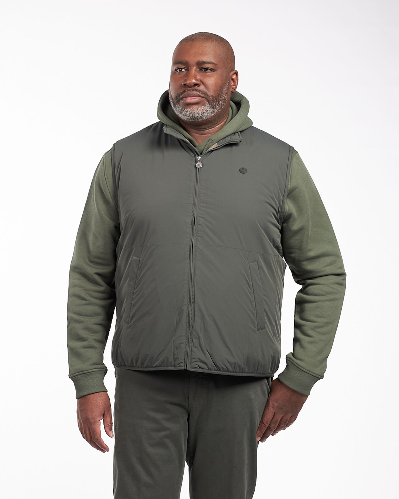 Doudoune sans manches grande taille vert kaki