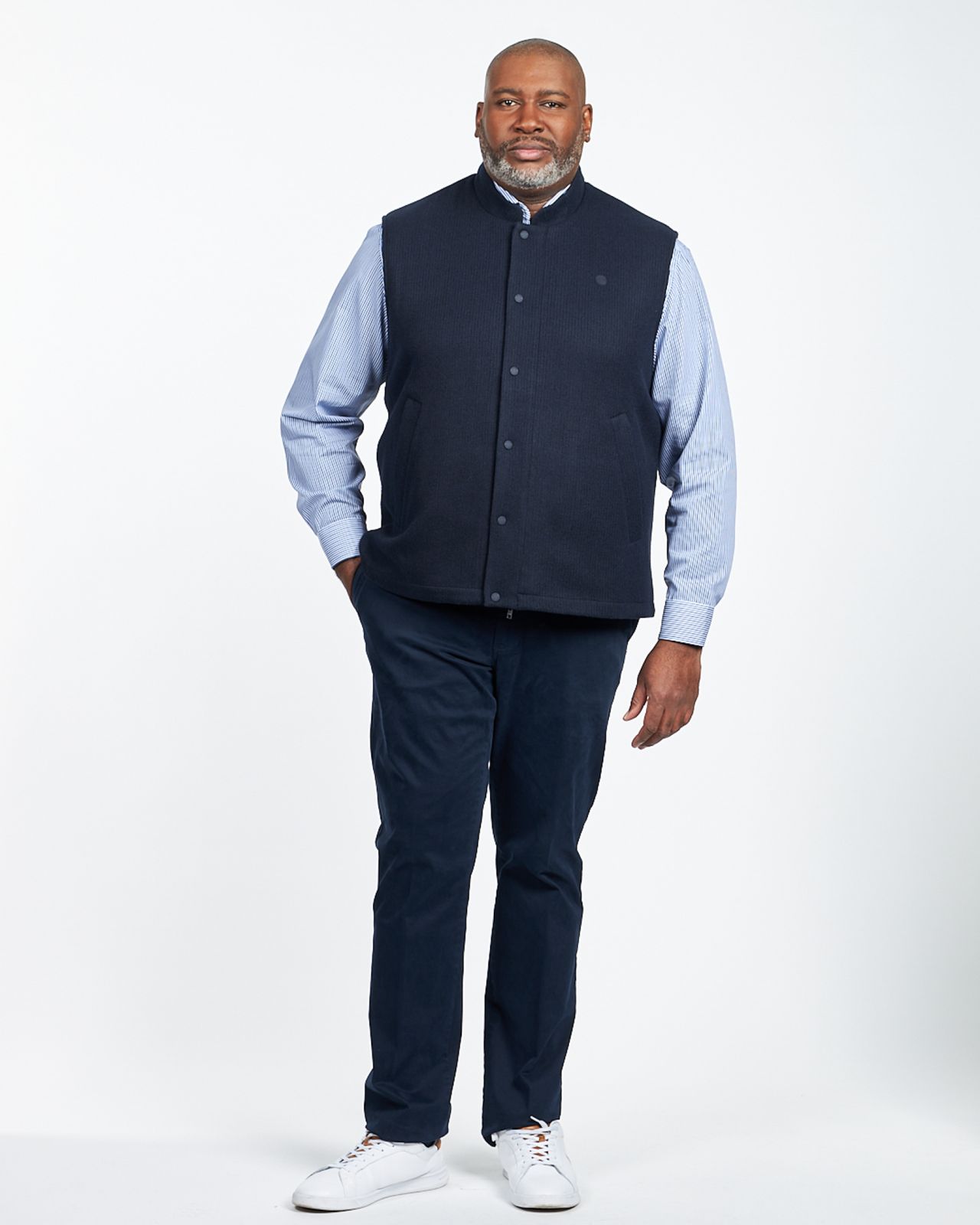 Pantalon chino avec ceinture grande taille bleu marine