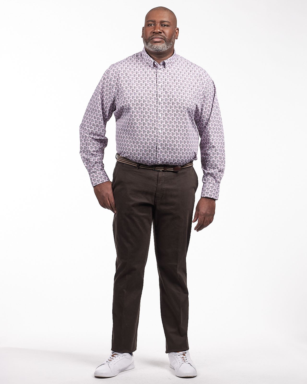 Pantalon chino avec ceinture grande taille marron