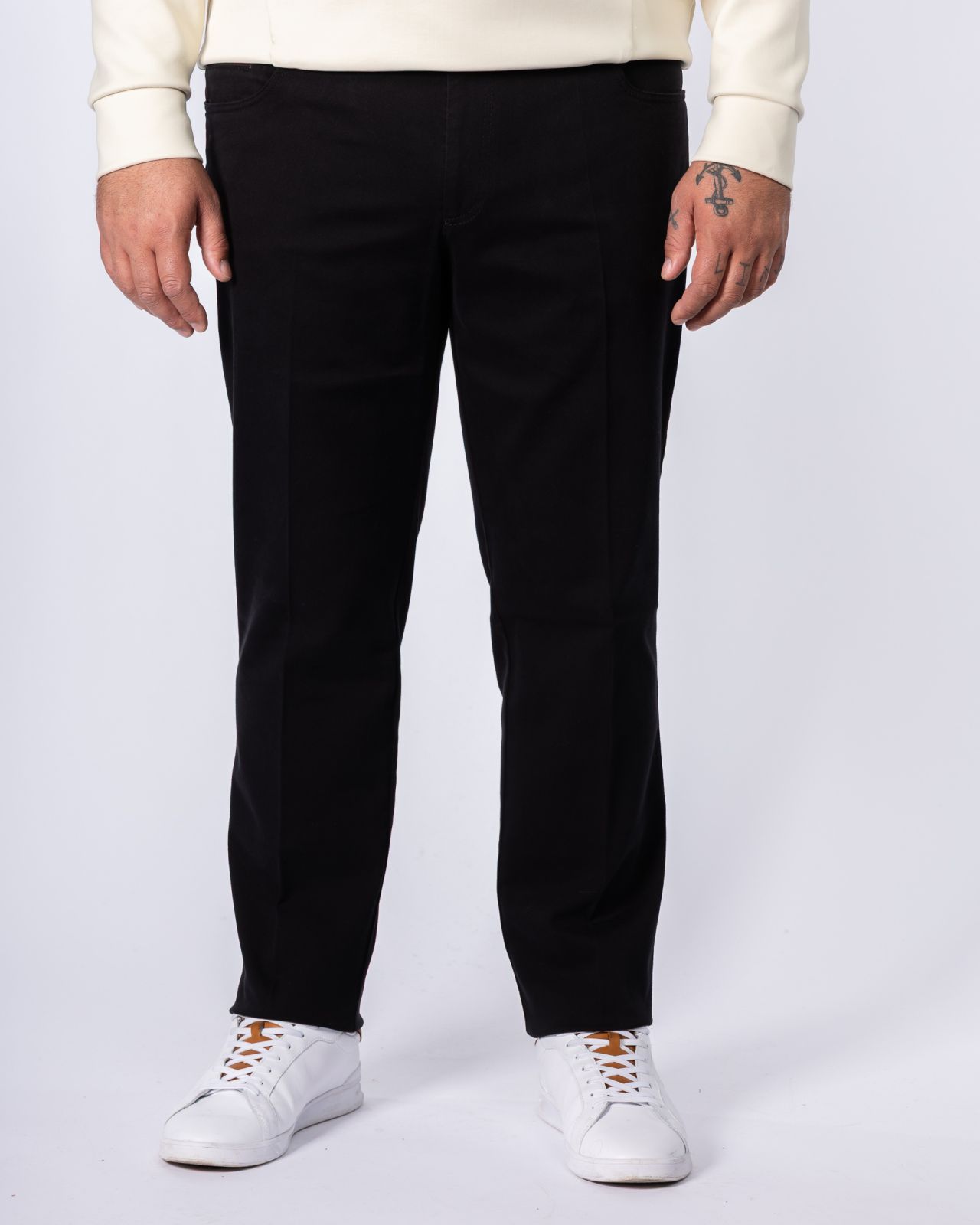 Pantalon chino grande taille twill noir