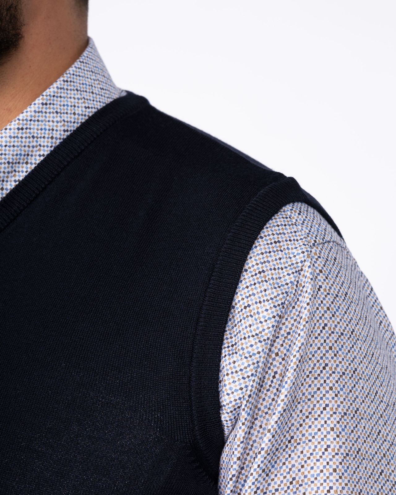 Pull mérinos grande taille bleu marine