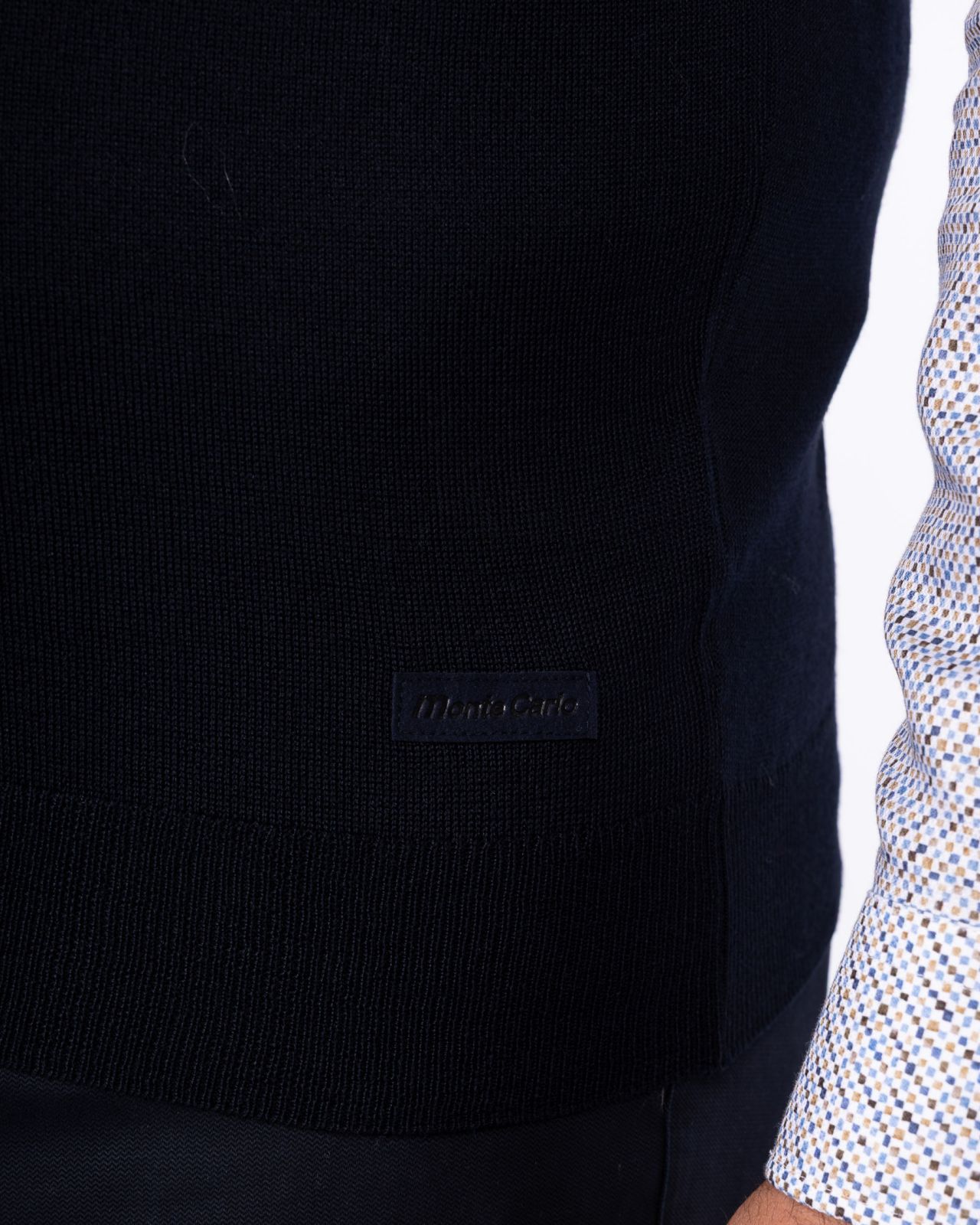 Pull mérinos grande taille bleu marine