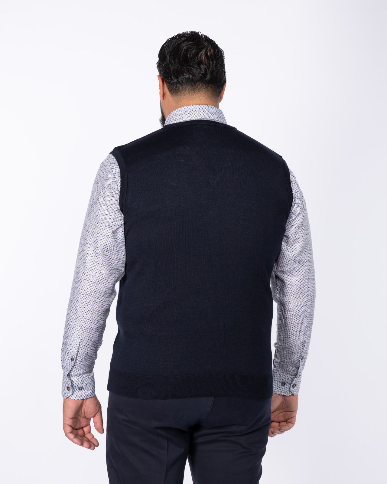 Pull mérinos grande taille bleu marine