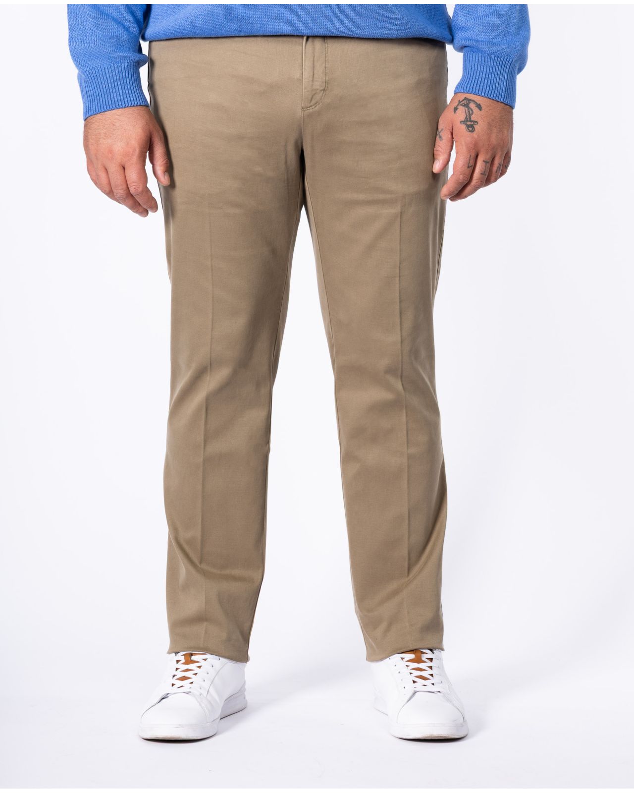 Pantalon chino grande taille armuré beige