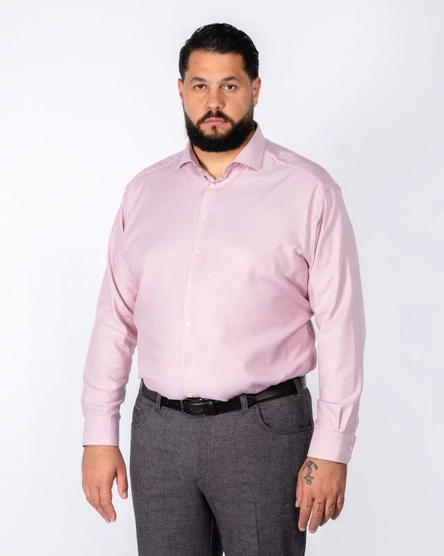 Chemise facile à repasser grande taille rose