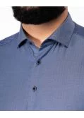 Chemise chevron facile à repasser grande taille bleu