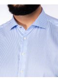 Chemise non iron à rayures bâtons grande taille bleu