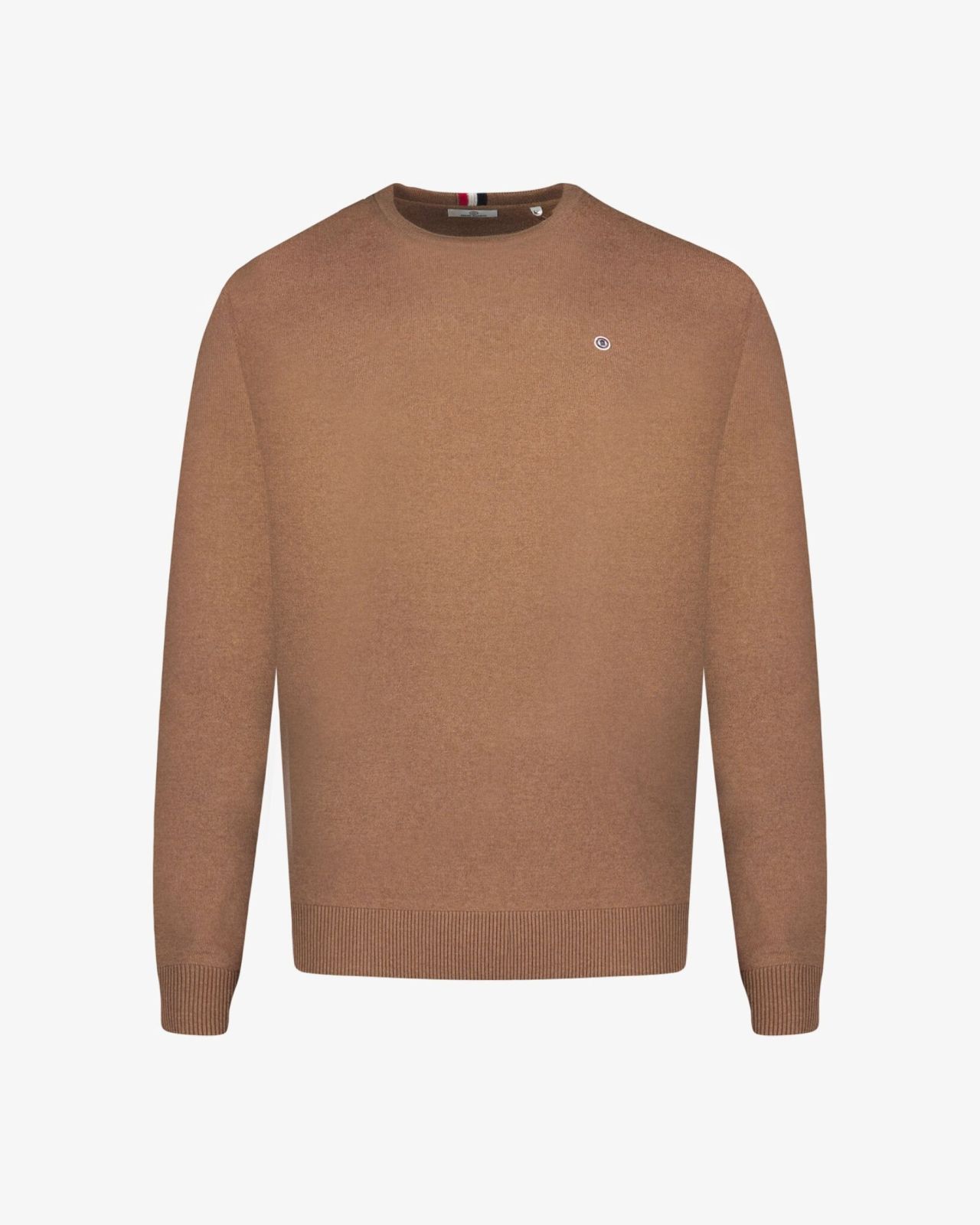 Pull en coton et laine grande taille marron