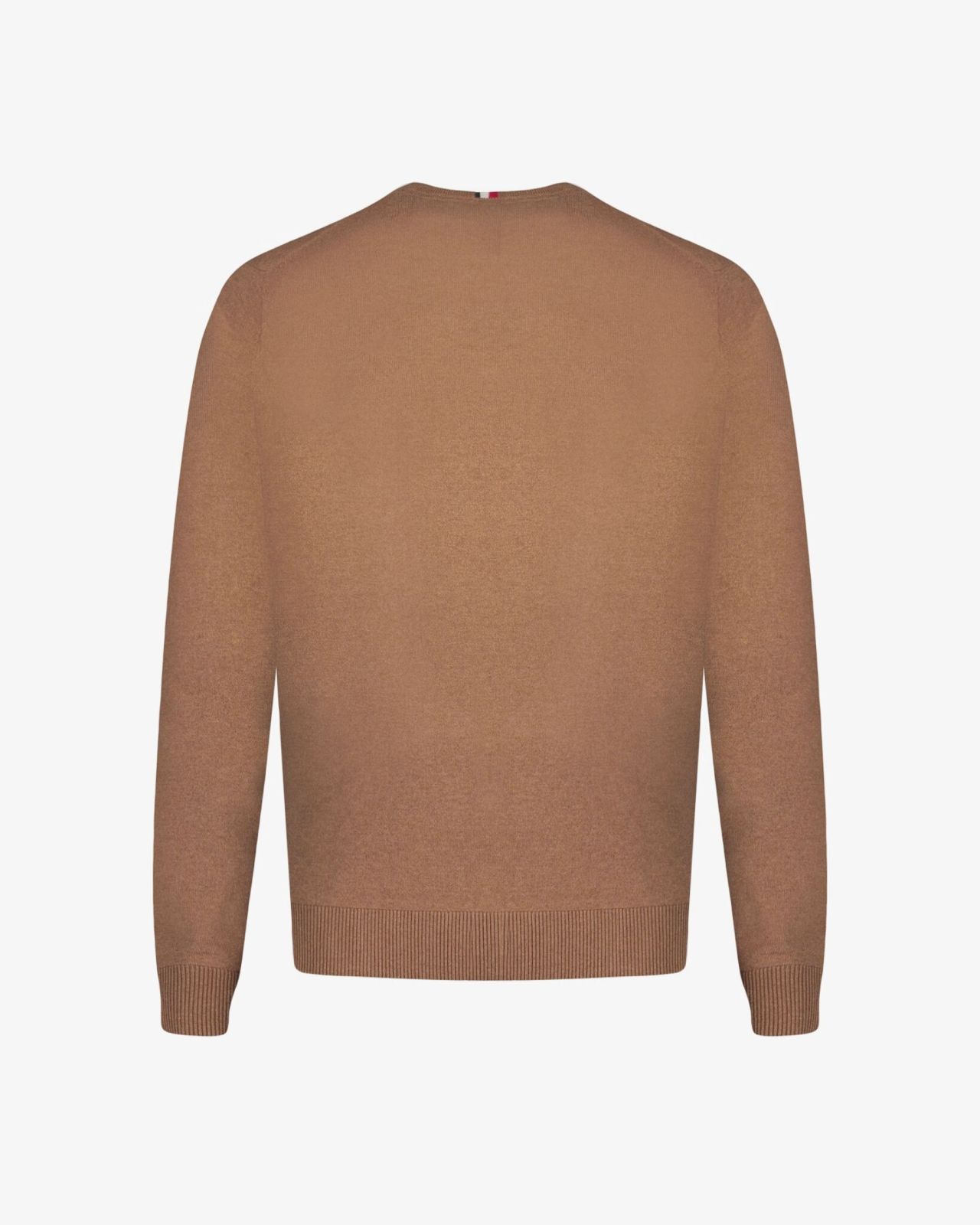 Pull en coton et laine grande taille marron