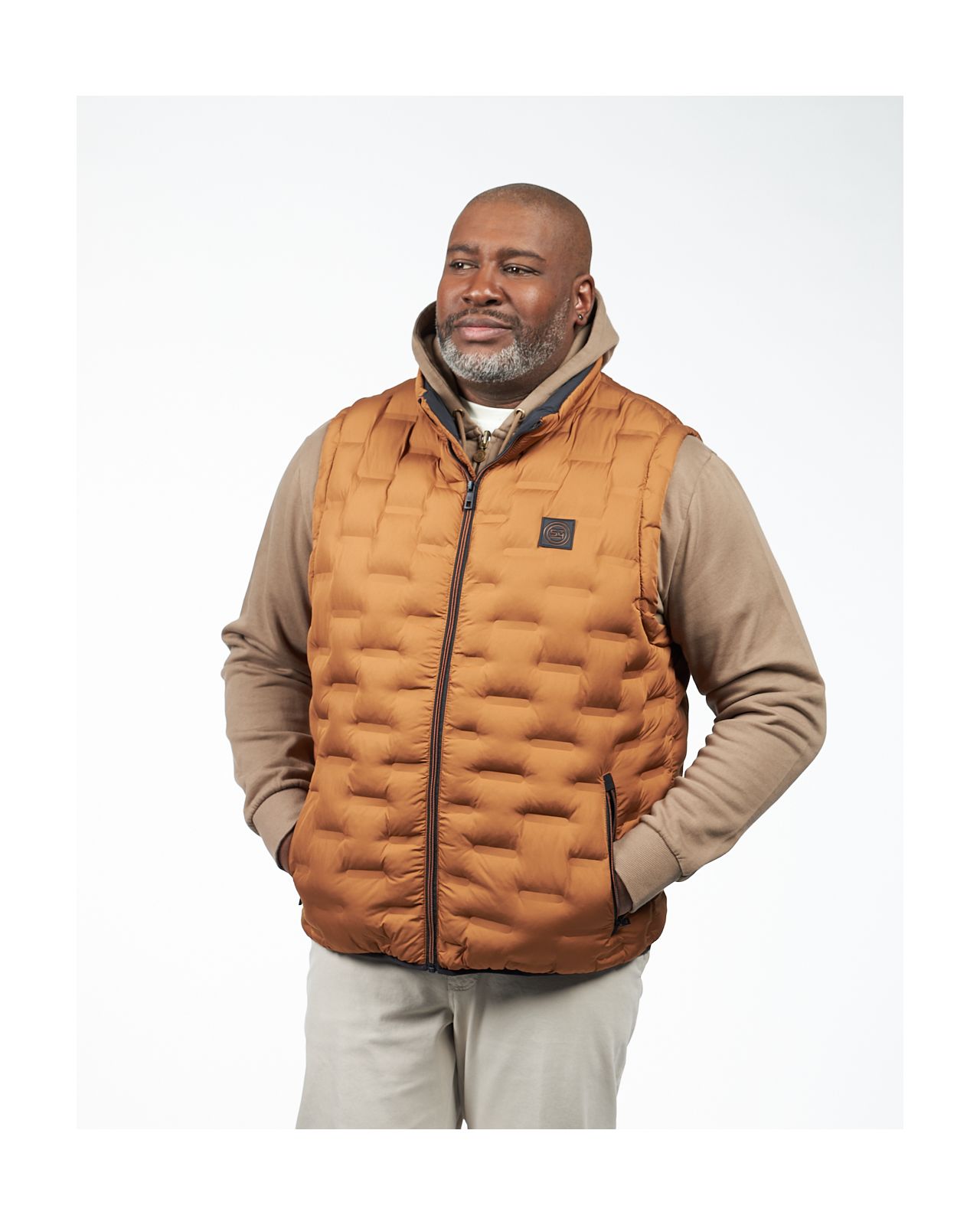 Doudoune sans manches grande taille jaune