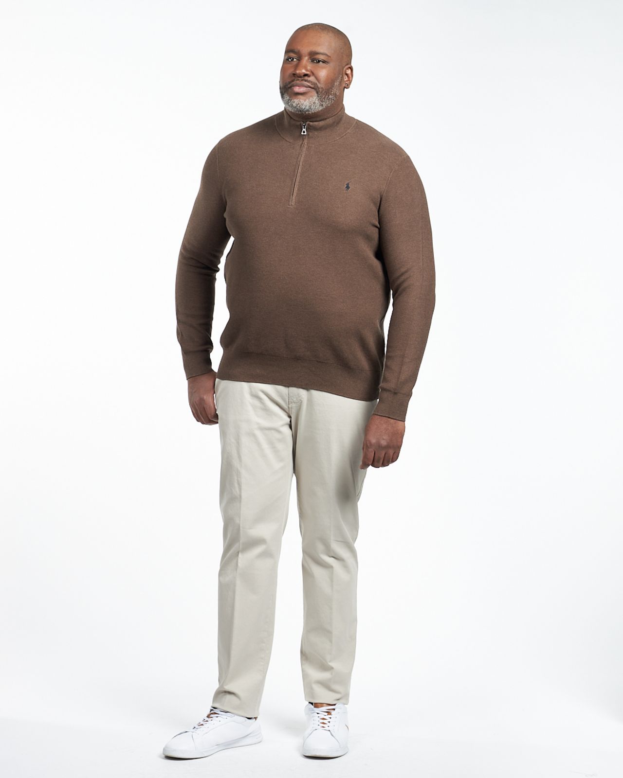 Pantalon chino avec ceinture grande taille écru