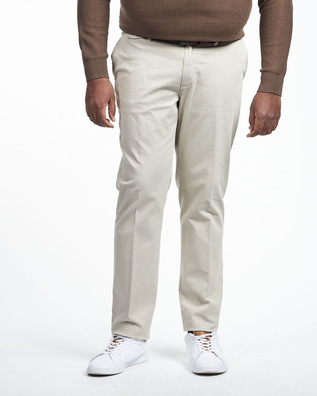 Pantalon chino avec ceinture grande taille écru