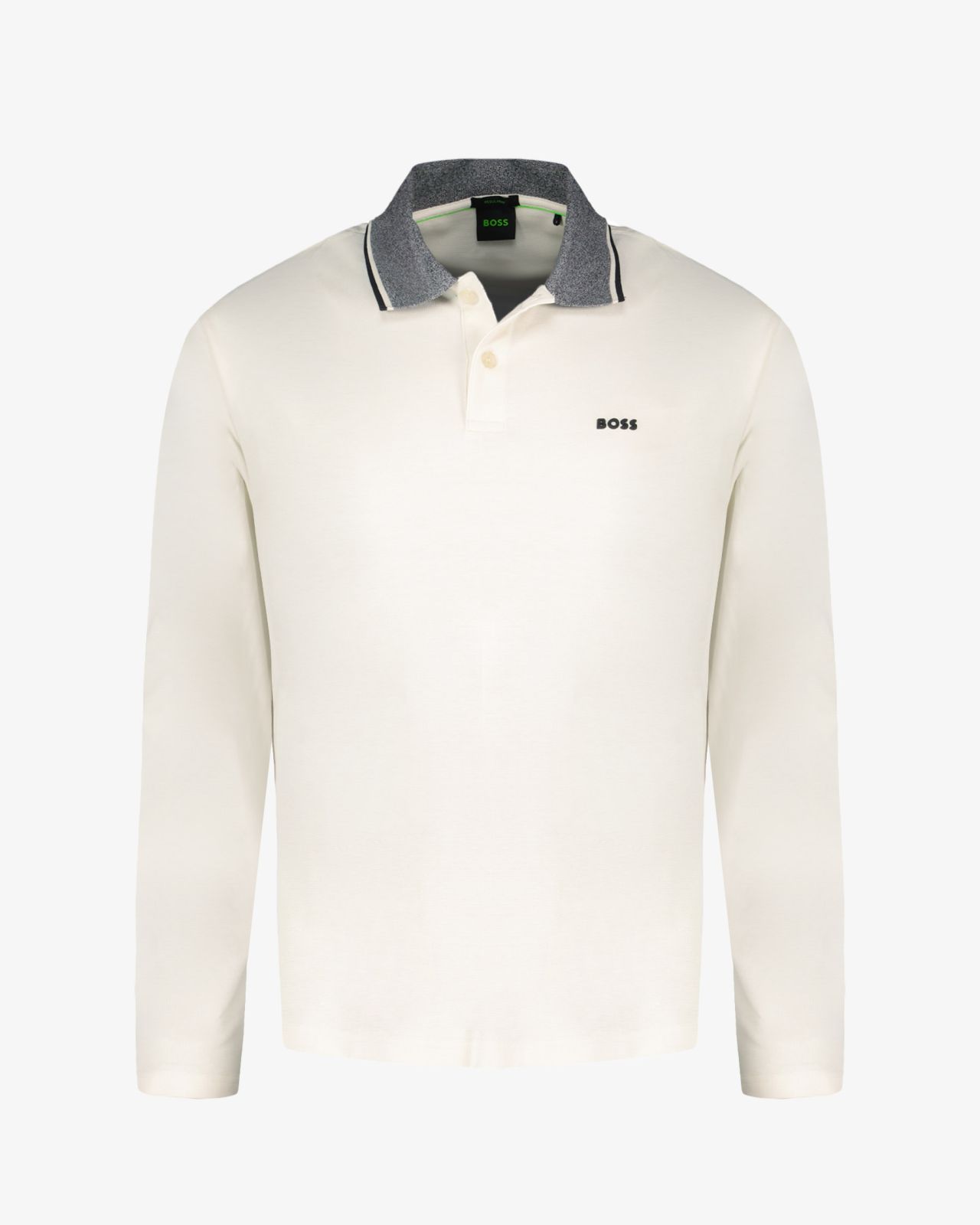 Polo manches longues grande taille blanc