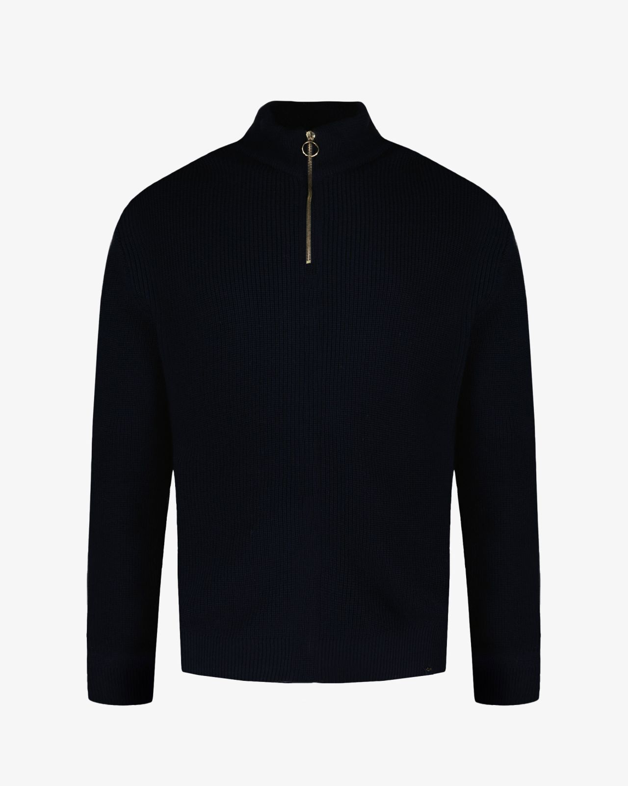 Pull demi zippé grande taille bleu marine