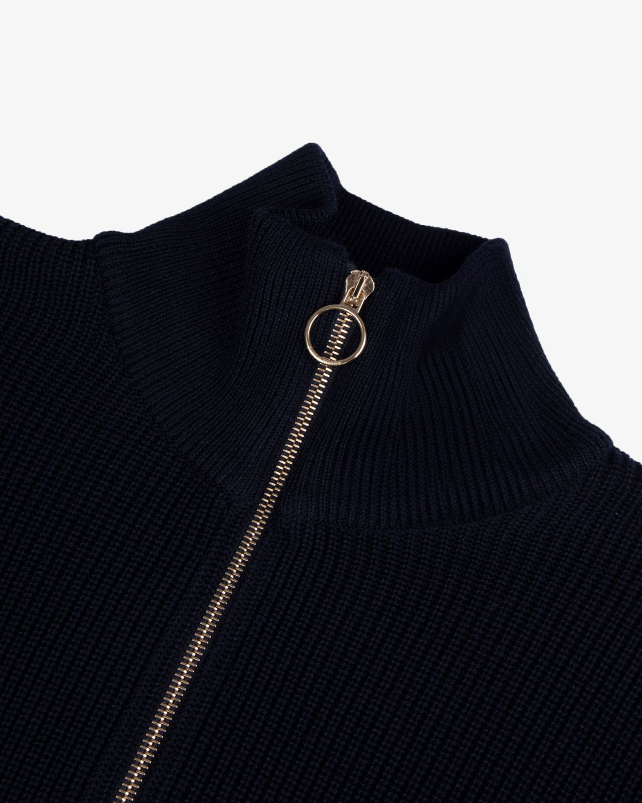 Pull demi zippé grande taille bleu marine