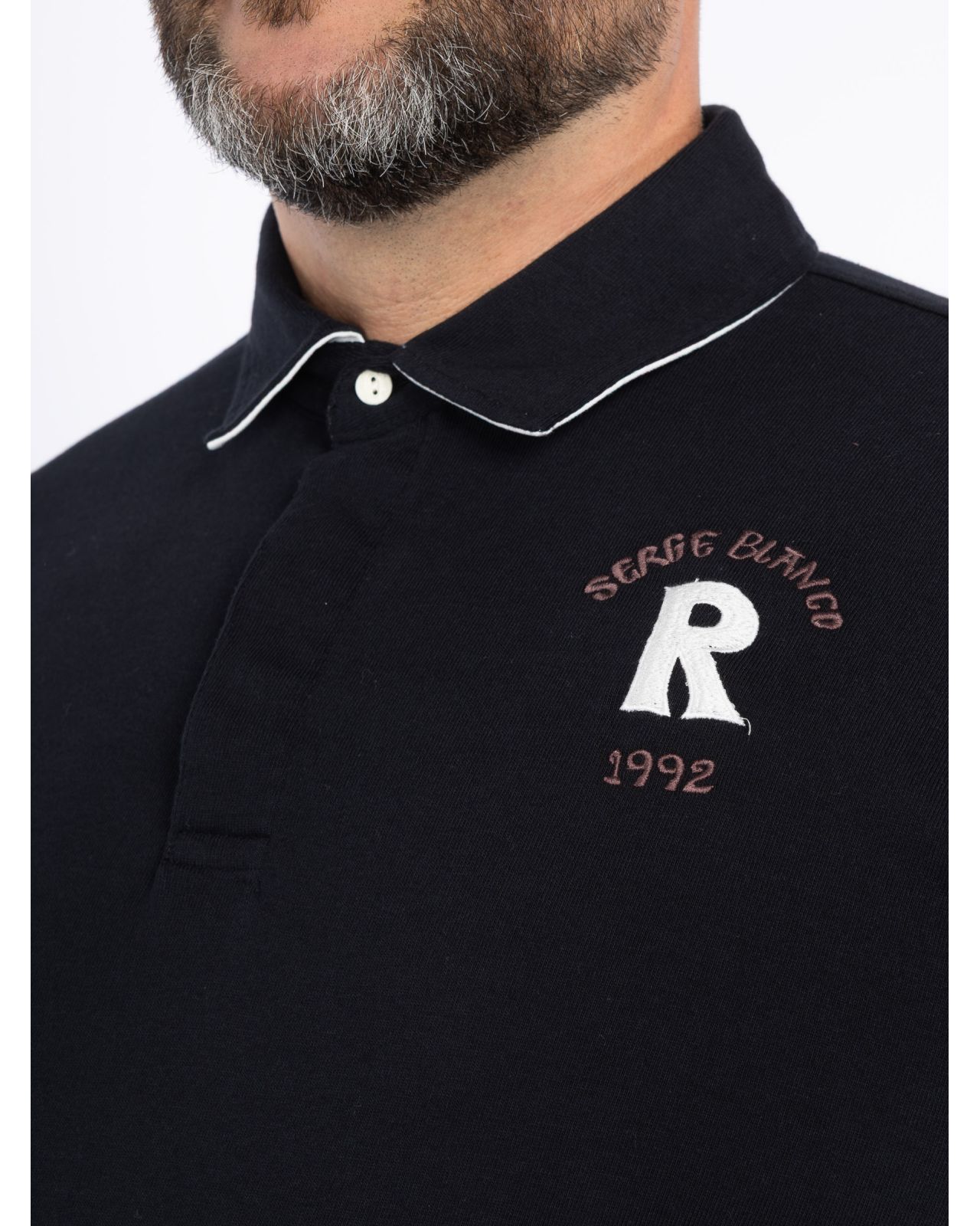 Polo manches longues grande taille noir