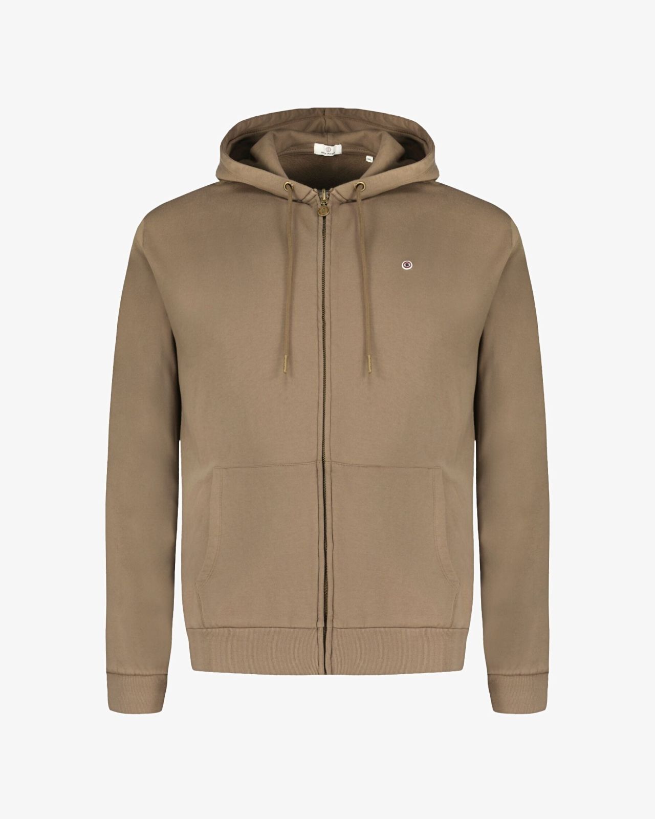 Sweat à capuche zippé grande taille marron