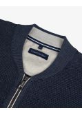 Cardigan zippé chiné grande taille bleu marine