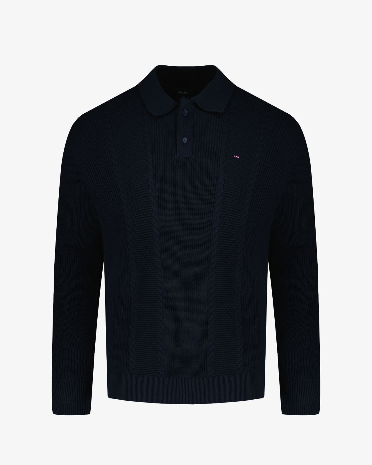 Pull col polo grande taille bleu marine