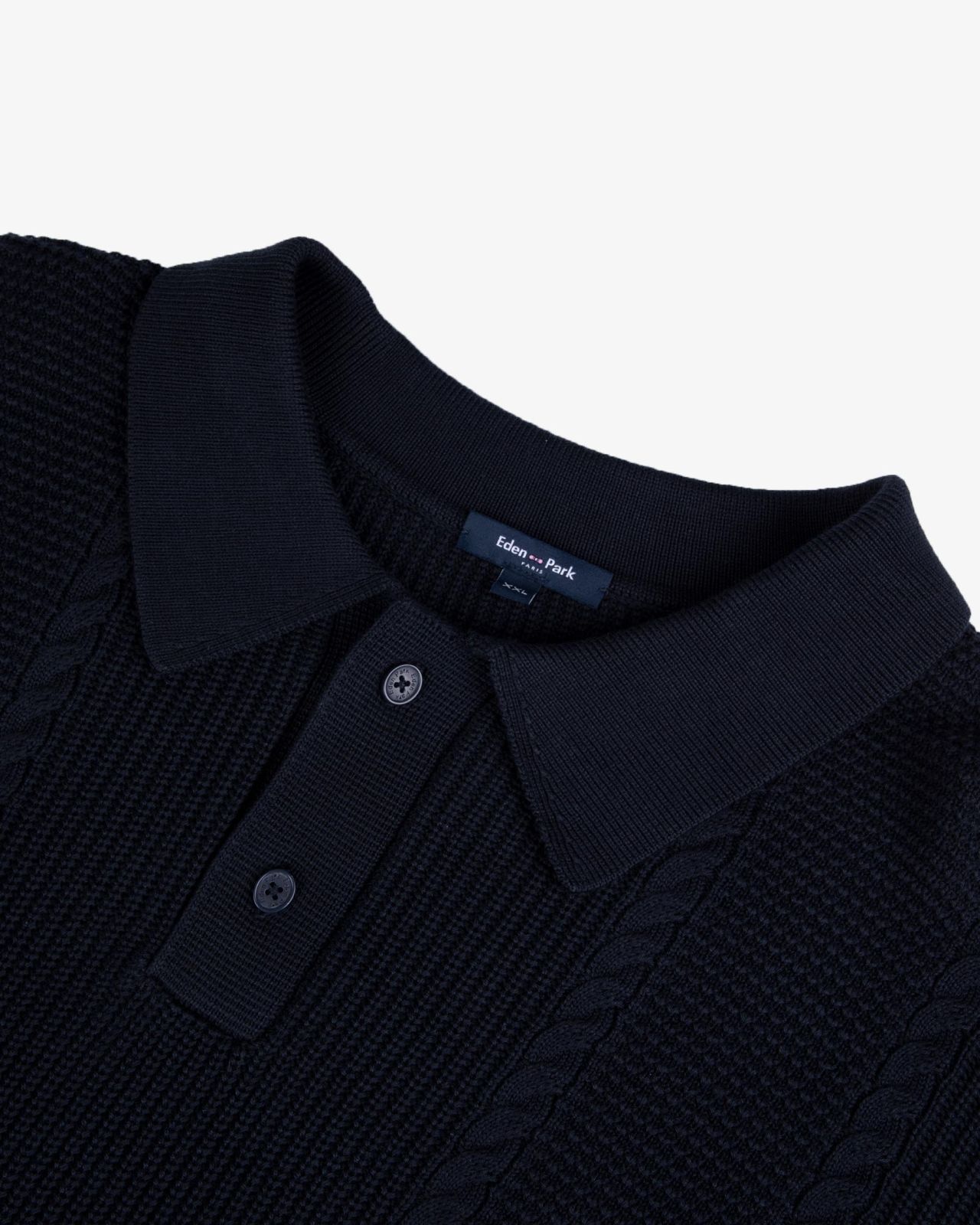 Pull col polo grande taille bleu marine