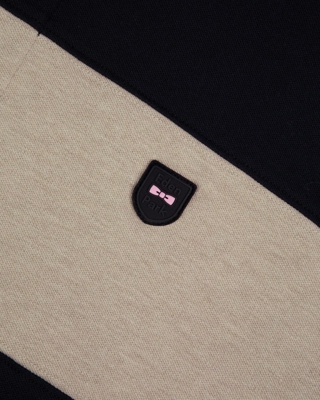 Polo manches longues piqué grande taille noir