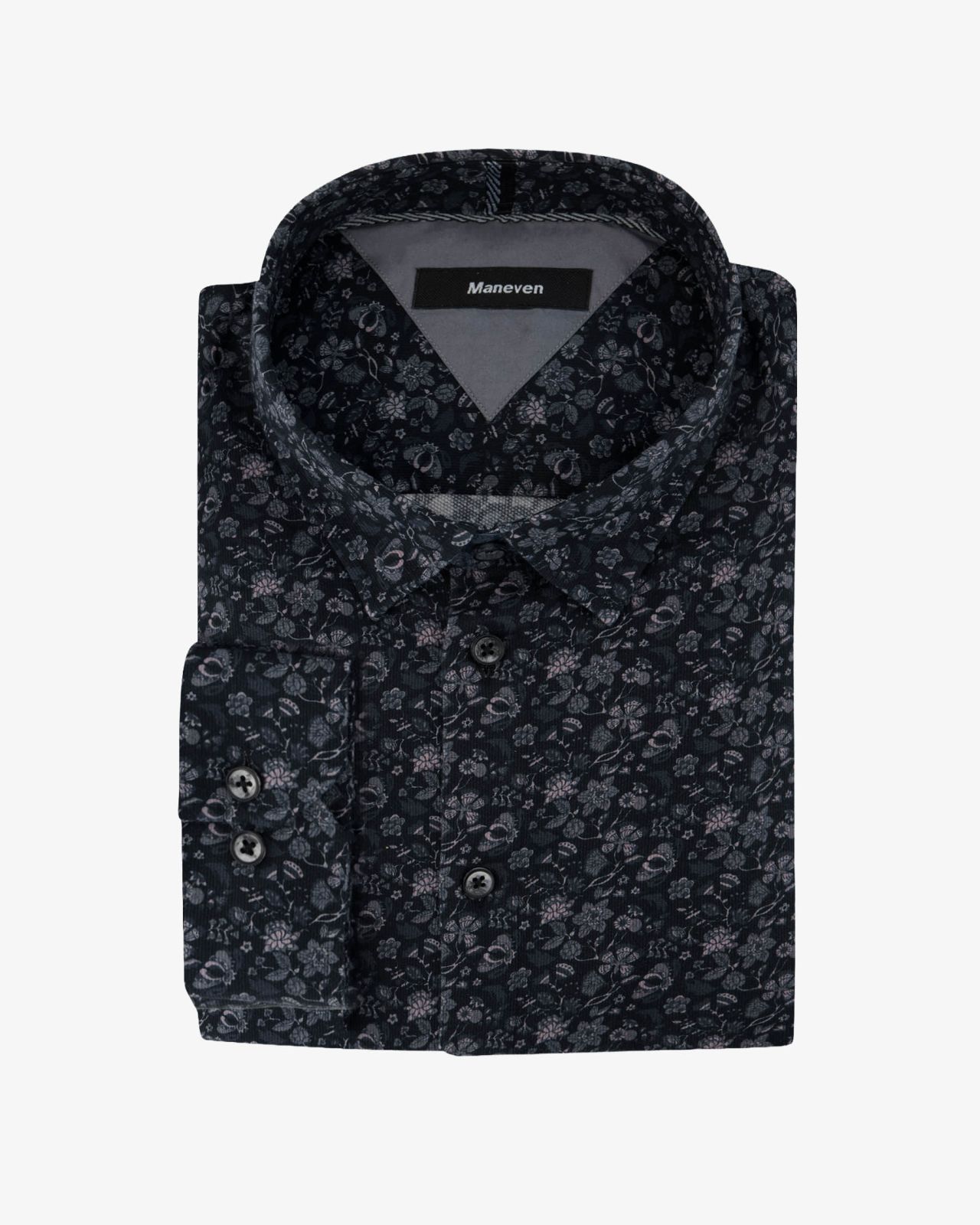 Chemise à fleurs grande taille noir