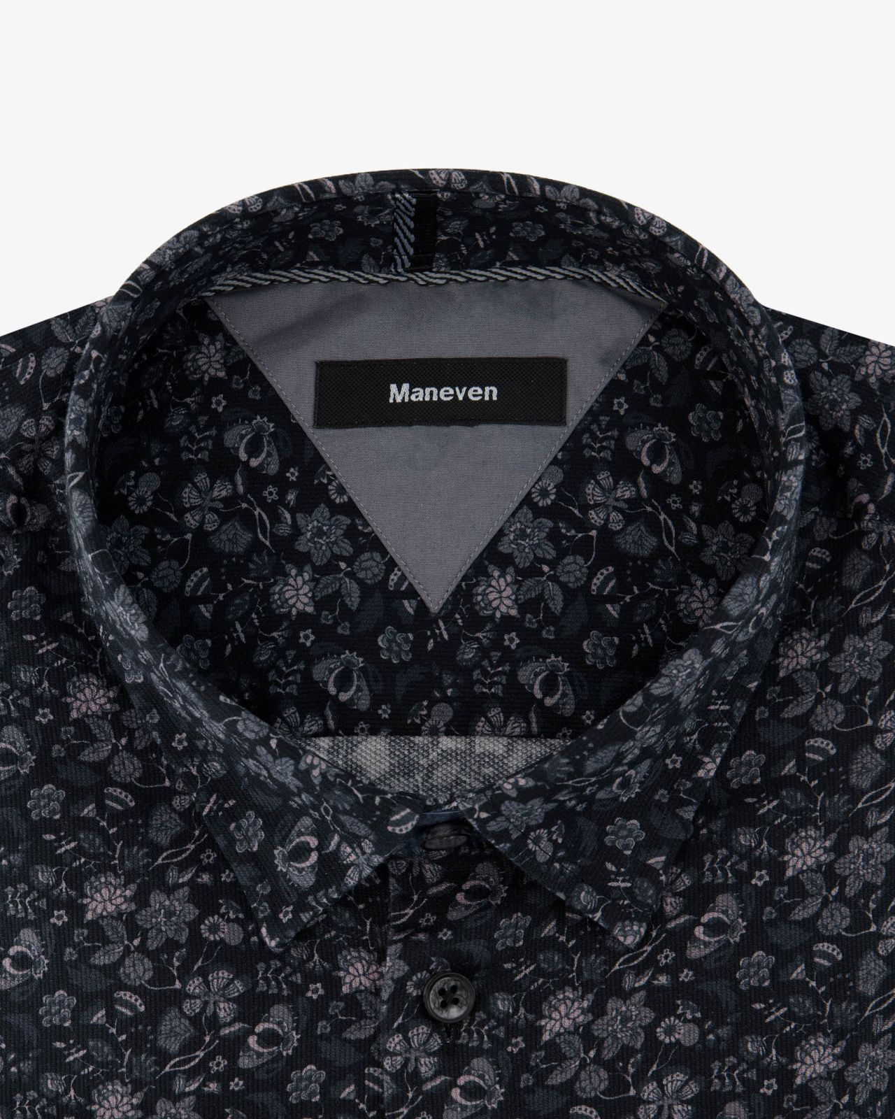 Chemise à fleurs grande taille noir