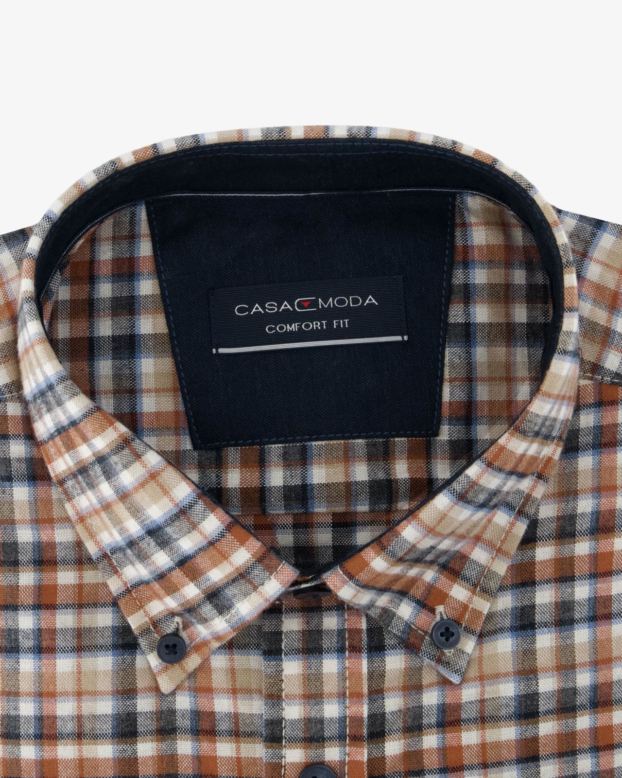 Chemise oxford à carreaux grande taille orange